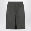 Prada Wool Skirt With Front Slit In Orange
