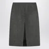 Prada Slate Grey Skirt In Wool In Black