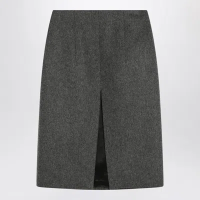PRADA PRADA  SLATE GREY SKIRT IN WOOL