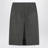 Prada Wool Skirt With Front Slit In Gray