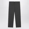 Prada Slate Grey Wool Trousers In Black