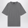 Prada Oversize Crew Neck T-shirt With Squared Silhouette In Gray