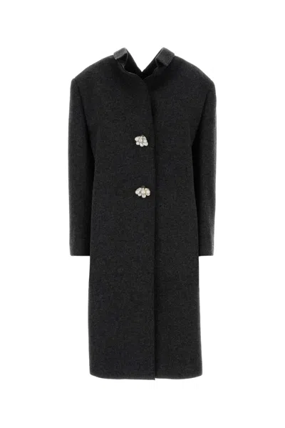 PRADA PRADA SLATE WOOL COAT