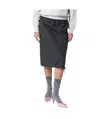 Prada Bonded Hopsack Midi-skirt With Devoré-effect In Gray