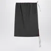 Prada Bonded Hopsack Midi-skirt With Devoré-effect In Gray