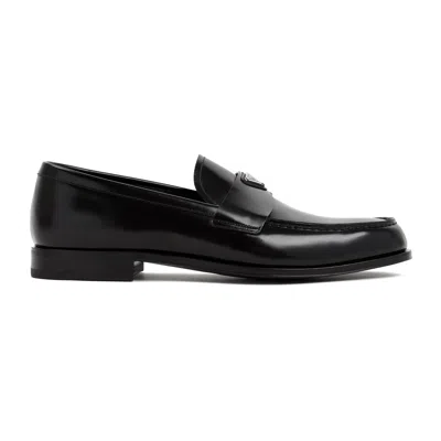 Prada Sleek Black Leather Loafers For Men