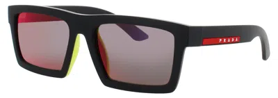 Prada Sleek Men's Sunglasses Ps A07s - Plastic Frame, Size 58-18-145, Case Included In 1bo10a - Matte Blacj / Grey Mirror