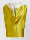 Prada Sleeveless Asymmetric Satin Button Top