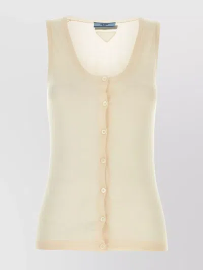 Prada Skin Pink Cashmere Blend Vest In Neutral