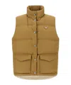 Prada Sleeveless Cotton Coat In Brown