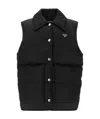 Prada Sleeveless Cotton Vest In Black