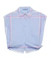 Prada Kurzes Hemd Aus Baumwolle Mit Karomuster In Light Blue