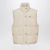 Prada Triangle Logo Padded Vest In Orange