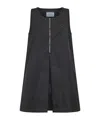 Prada Sleeveless Pleated Front Mini Dress In Black