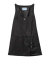 Prada Sleeveless Re-nylon Dress In Black