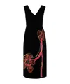 Prada Embroidered Velvet Dress In Black