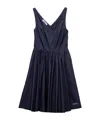 Prada Flared Mini Dress In Blue