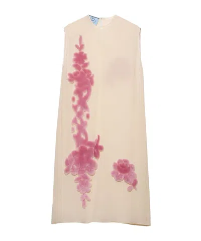 PRADA EMBROIDERED GEORGETTE DRESS
