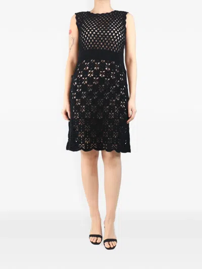 Pre-owned Prada Sleeveless Midi Dress In Black