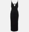 Prada Sleeveless Midi Dress In Nero