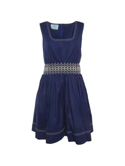 Pre-owned Prada Sleeveless Mini Dress In Blue