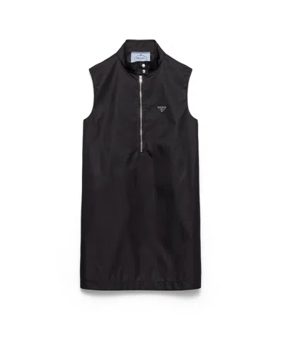 Prada Sleeveless Re-nylon Dress In Black
