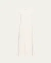 Prada Sleeveless Sable Midi Dress In White