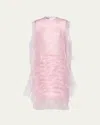 Prada Technical Voile Dress In Rosa