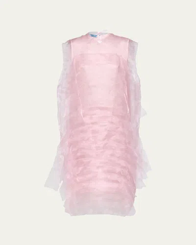 PRADA SLEEVELESS TECHNICAL VOILE DRESS