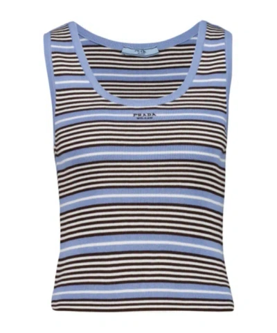 Prada Sleeveless Top In Blue