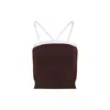 Prada Knitwear With Adjustable Straps And Contrast Trim In Brown