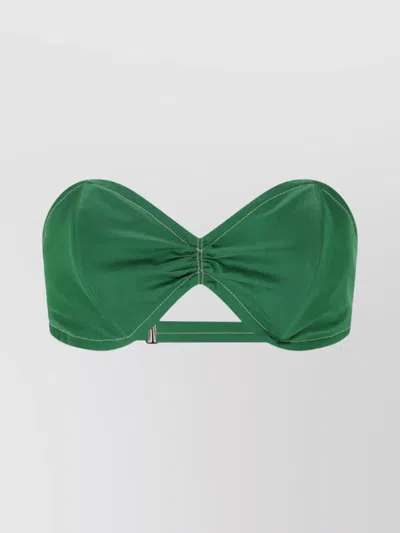Prada Sleeveless Twist Front Top In Green