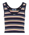 Prada Striped Tank Top In Blue