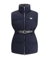 Prada Flannel Down Vest In Blue