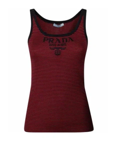 Prada Sleeveless Vest In Burgundy