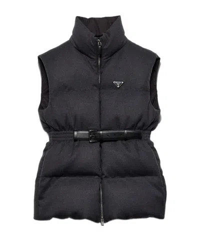 Prada Sleeveless Vest In Black