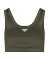 Prada Military Cotton Short Top Women In Green