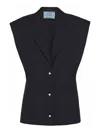 Prada Single-breasted Wool Vest In Blue