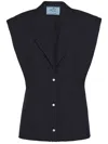 PRADA PRADA SLEEVELESS WOOL BLAZER