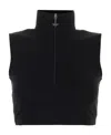 Prada Half Zip Sleeveless Crop Top In Black