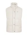 Prada Triangle Logo Padded Vest In Nude