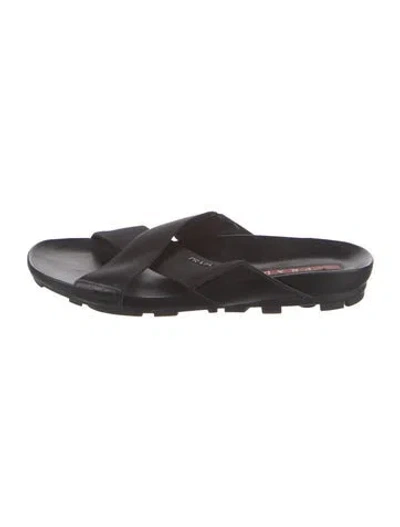 Pre-owned Prada Slides In Black