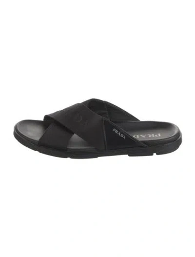 Pre-owned Prada Slides In Black