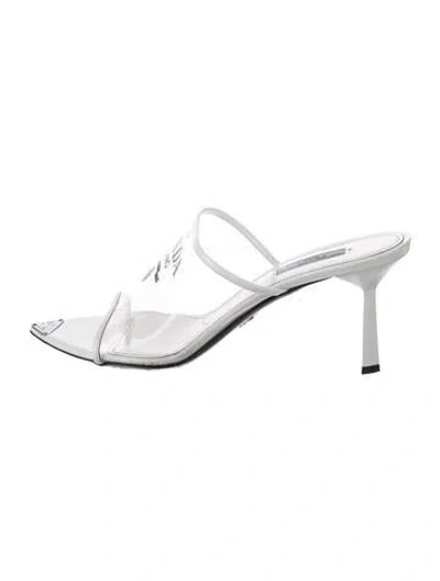 Pre-owned Prada Slides In Clear/silver