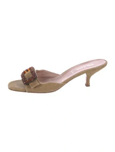 Pre-owned Prada Slides In Neutral