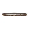 Prada Slim Brown Calf Leather Belt In Brown
