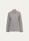 Prada Slim Button-down Paper Shirt In F0276 Acciaio