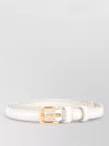 Prada Slim Calf Leather Belt Adjustable Length In White