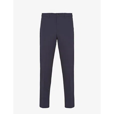 Prada Mens Blue Slim-fit Straight-leg Woven Trousers