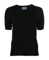 Prada Wool Short-sleeve Sweater In Black
